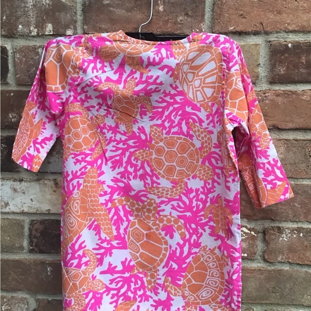 Gretchen Scott Pink and Orange Turtle Print Top 4/6